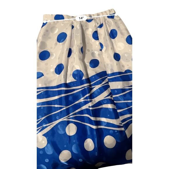Anthony Sicari Vintage Two Piece Skirt Set Blue White Polka Dot USA Size 10 - Picture 14 of 15